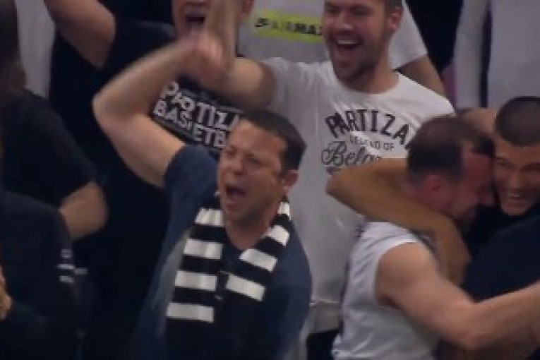 Kada navijač Partizana ovako reaguje, mora da je potez čudesan! Pogledajte zakucavanje Ledeja (VIDEO)