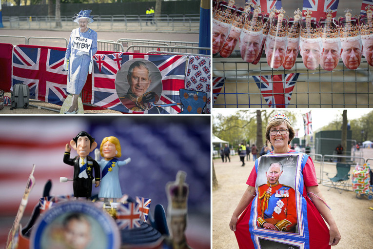 Ljudi kampuju ispred Bakingemske palate i širom Londona: Sve se šareni od ljubitelja monarhije dan pre krunisanja kralja Čarlsa (FOTO)