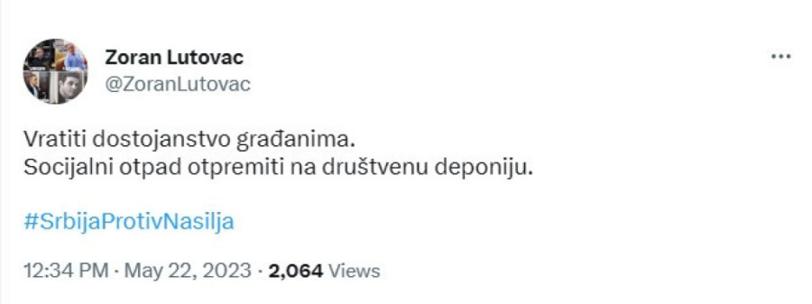 Lutovac otvoreno vređa građane i širi fašističke poruke: Svi koji ne podržavaju mene i moje istomišljenike su socijalni otpad!