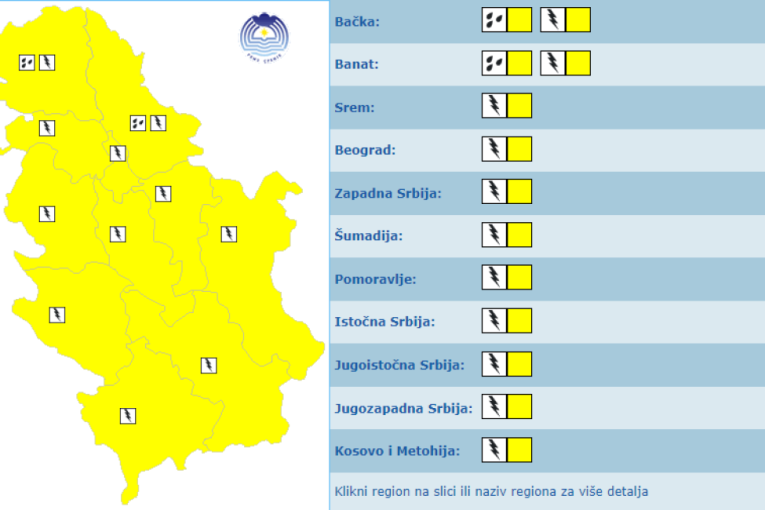 RHMZ izdao upozorenje: Stižu pljuskovi sa grmljavinom, ovo je detaljna prognoza do 26. maja