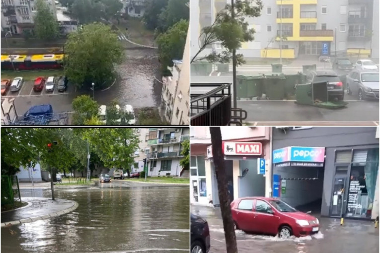 Jak pljusak paralisao Beograd: Veliki broj prestoničkih ulica potpuno je potopljen - automobili mileli kroz vodu! (VIDEO)