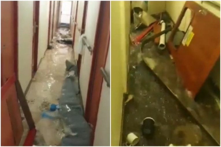 Oluja napravila haos na kruzeru: Hodnici poplavljeni, putnici bili prestrašeni (VIDEO)