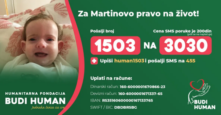 Pomozimo Martinu Lavu! Ima 14 meseci i mora na lečenje u Kanadu