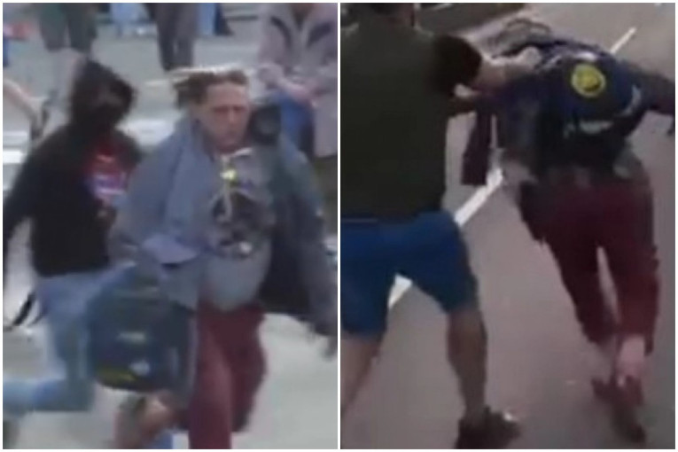Tuča na protestu opozicije: Jurili čoveka i tukli ga kaišem (VIDEO)