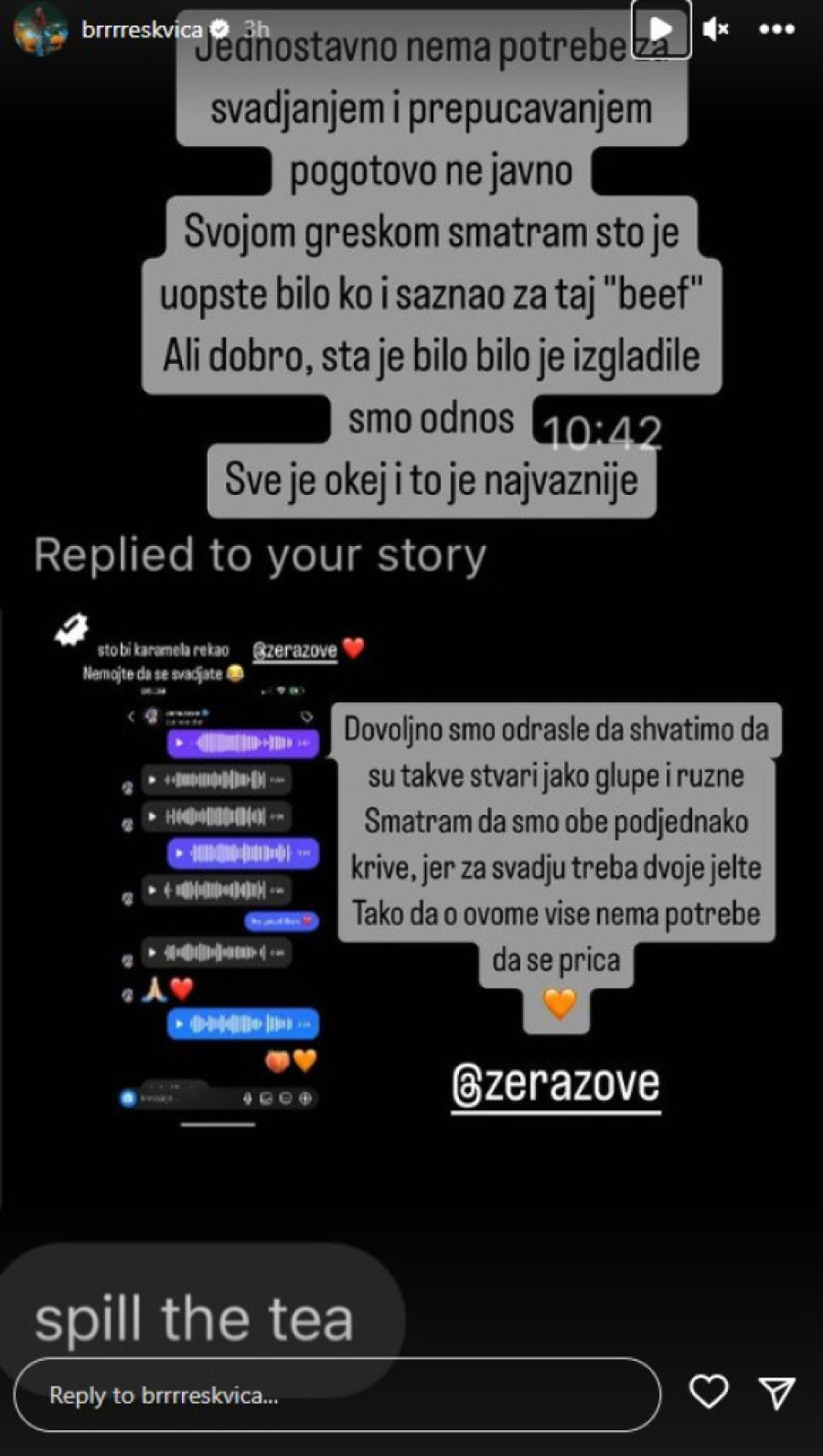 „Obe smo krive, jer je za svađu potrebno dvoje!" Prepucavanje Breskvice sa Zerom isplivalo u javnost (FOTO)
