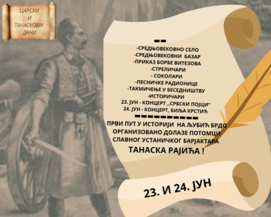 Istorijski spektakl na brdu Ljubić: Dvodnevna manifestacija posvećena Tanasku Rajiću i svim srpskim borcima (FOTO)