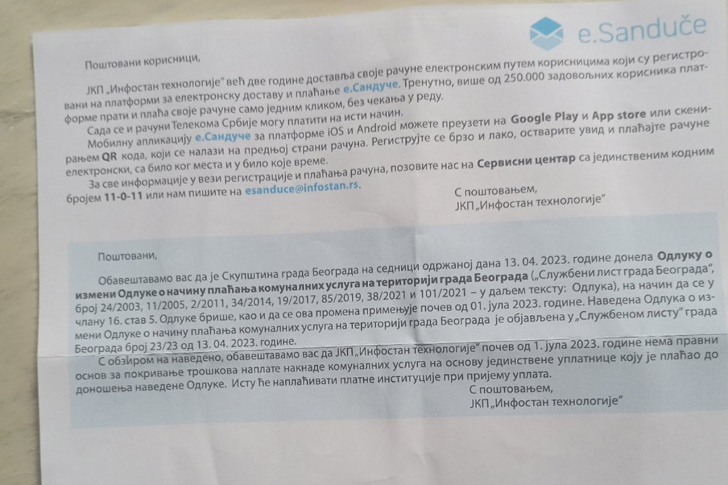 Izmene na računima "Infostana" od jula! Građani će plaćati i jednu stavku koju do sada nisu