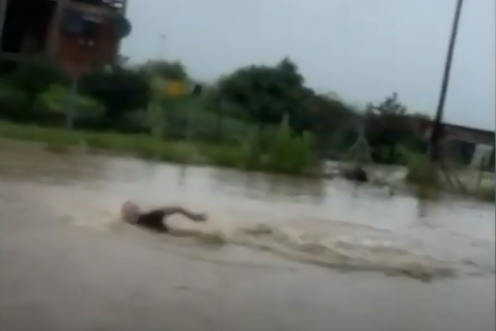 Hit snimak iz Topole! Palo brčkanje u poplavljenom dvorištu (VIDEO)