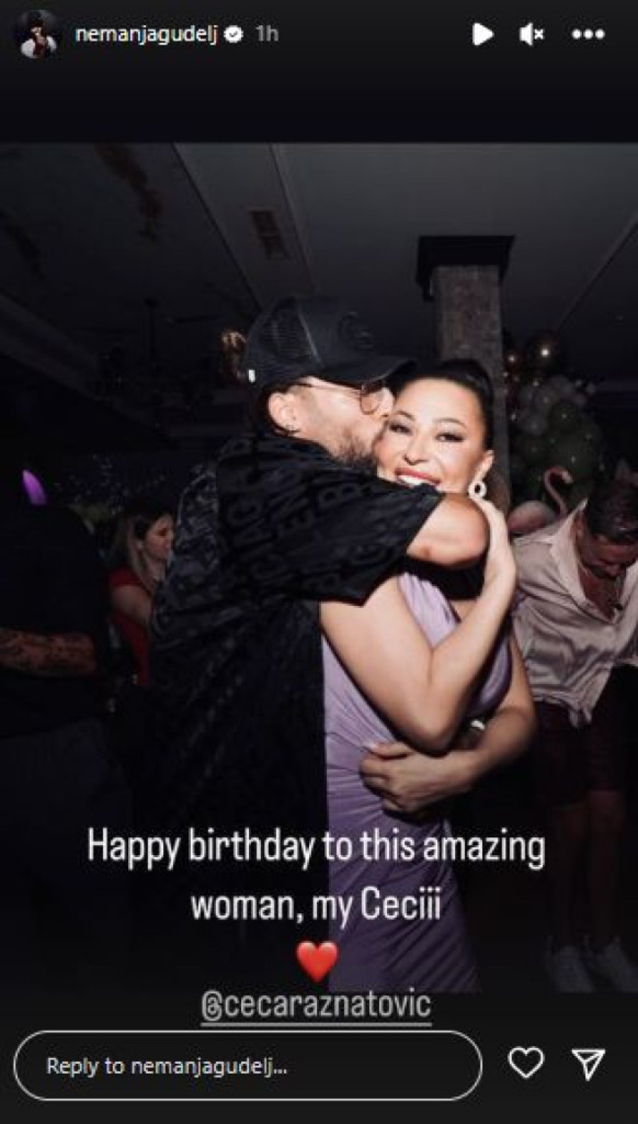 „Ovoj neverovatnoj ženi..." Ovako je Gudelj čestitao Ceci rođendan iz karantina! (FOTO)