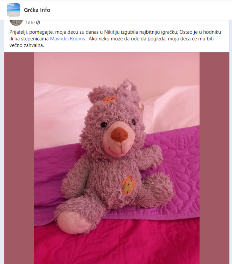 Potraga za plišanim medom u Grčkoj je postala hit na internetu! Kad se Srbi slože, nastane jedna divna priča