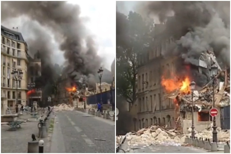 Eksplozija u Parizu: Obrušila se fasada zgrade na ulicu, ima povređenih (FOTO, VIDEO)
