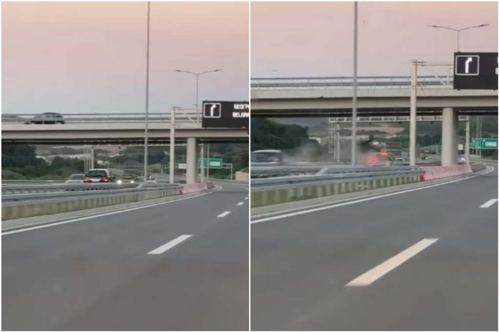 "Mercedes" uleteo u suprotan smer na novoj obilaznici kod Beograda: Vozač izazvao sudar! (VIDEO)