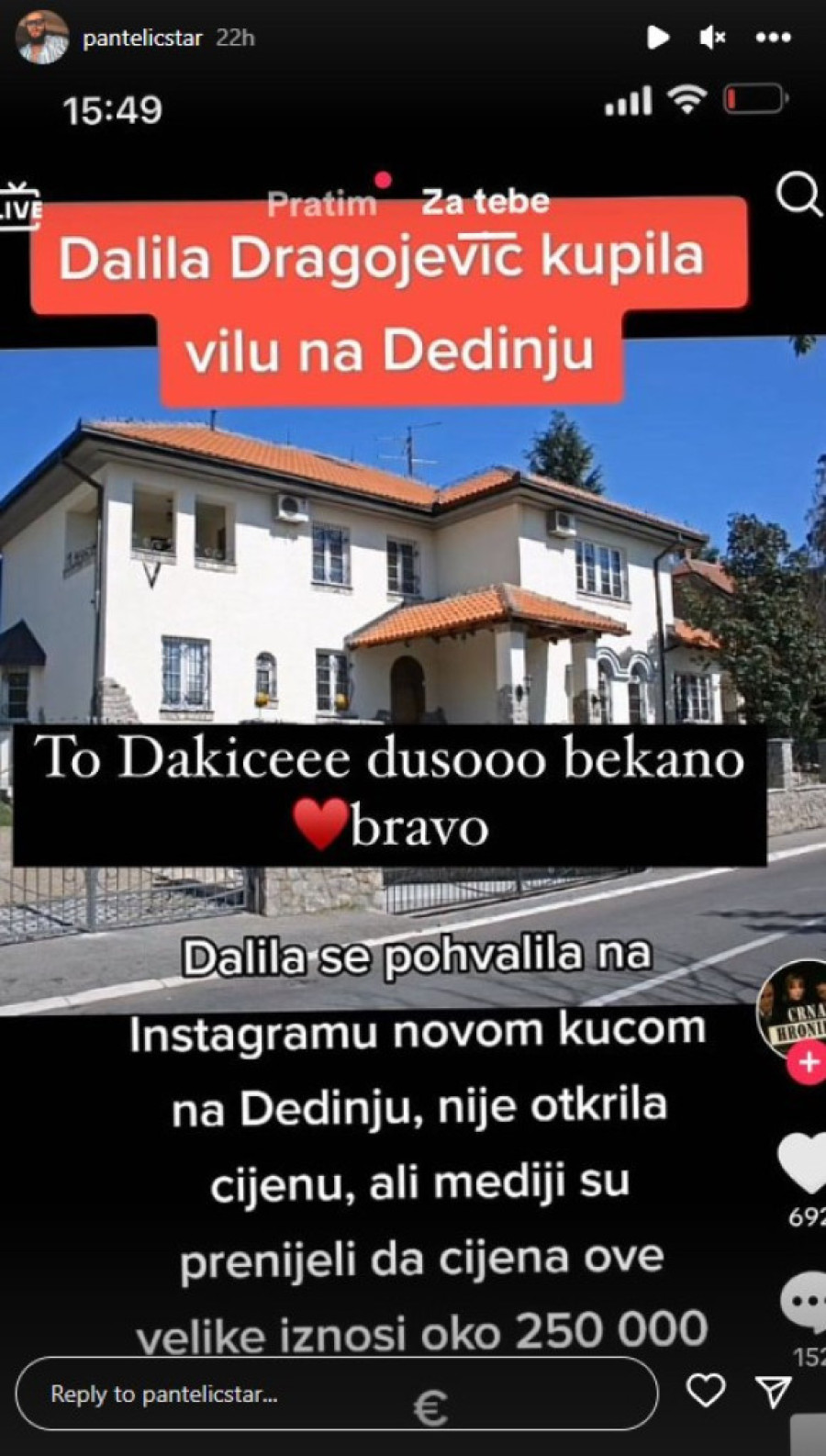 Prvo „pala mečka", a onda i vila: Dalila Dragojević iskeširala 250.000 evra i seli se na Dedinje? (FOTO)