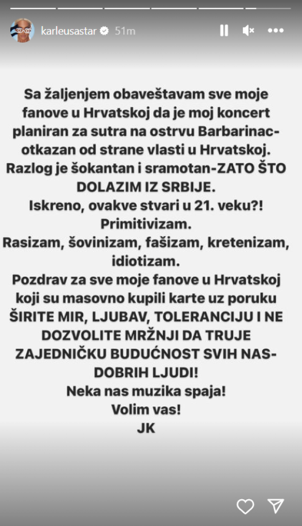 Organizatori festivala u Hrvatskoj bili prisiljeni da zabrane koncert Jelene Karleuše: Nadamo se da se ovako nešto više neće dogoditi