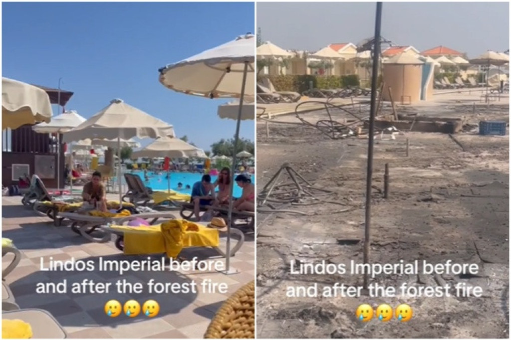 Požar pregazio i hotel od 5 zvezdica na Lindosu: Borba sa vatrom na Rodosu ne prestaje (VIDEO)