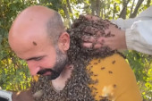 Neverovatno i hrabro: Čovek pokriva svoje telo masivnim rojem pčela (VIDEO)
