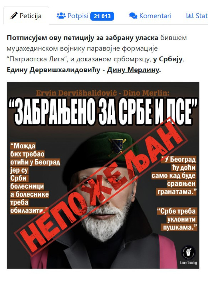 Peticija za zabranu ulaska Dina Merlina u Srbiju raste iz sata u sat: Više od 45 hiljada ljudi dalo potpis!