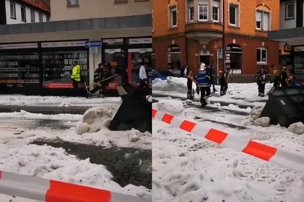 Neverovatan prizor u Nemačkoj: Na ulice palo toliko grada da su morale da ga sklanjaju mašine za čišćenje snega (VIDEO/FOTO)