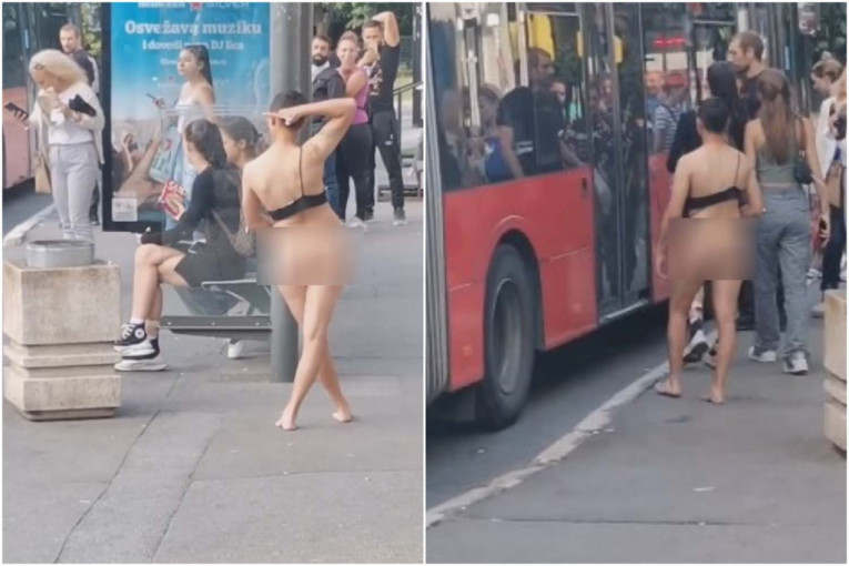 Gola devojka čeka autobus u Beogradu: Potpuno opušteno ušetala u vozilo, prolaznici šokirani prizorom (VIDEO)
