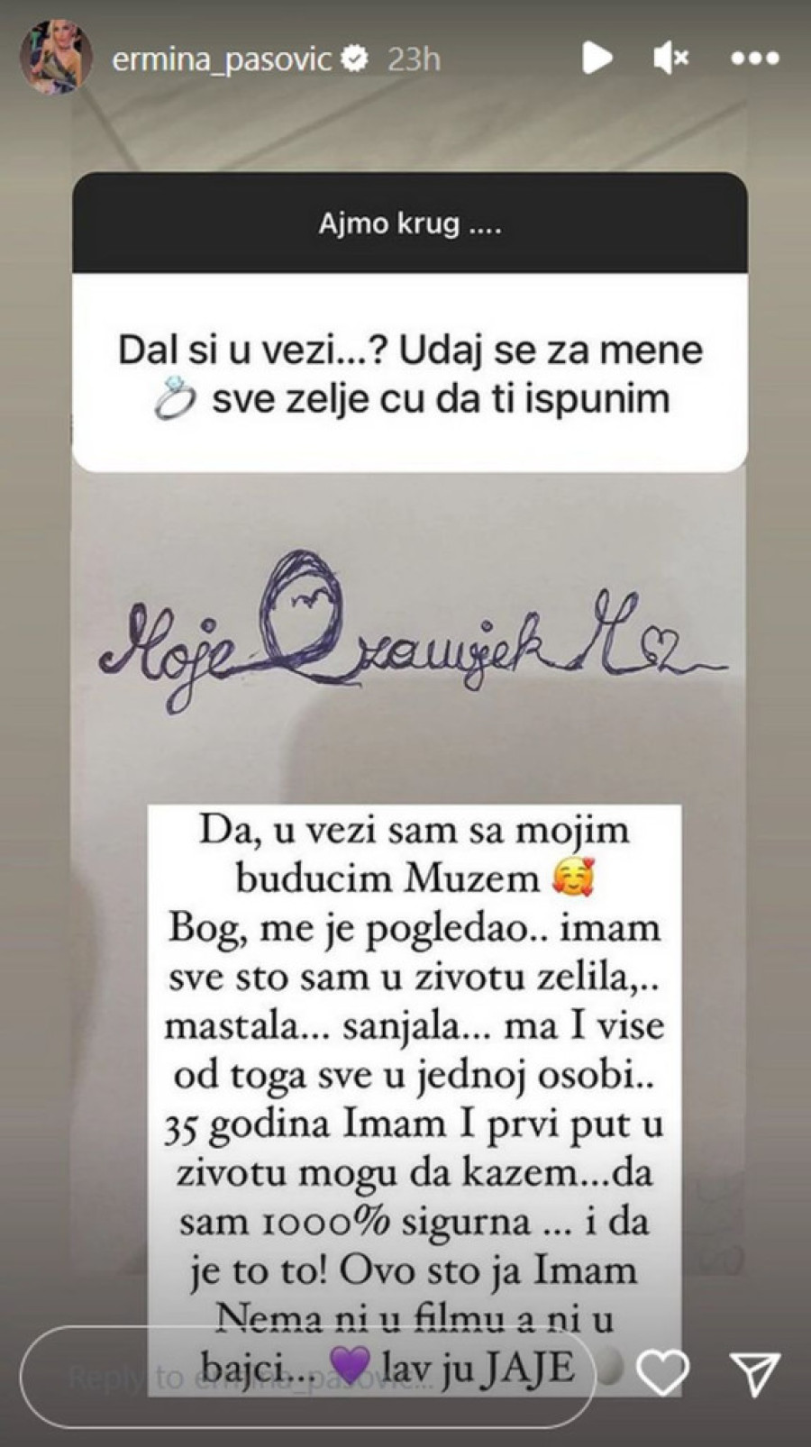 Udaje se Ermina Pašović? „Bog me je pogledao, ovo što ja imam, nema ni u filmu!" (FOTO)