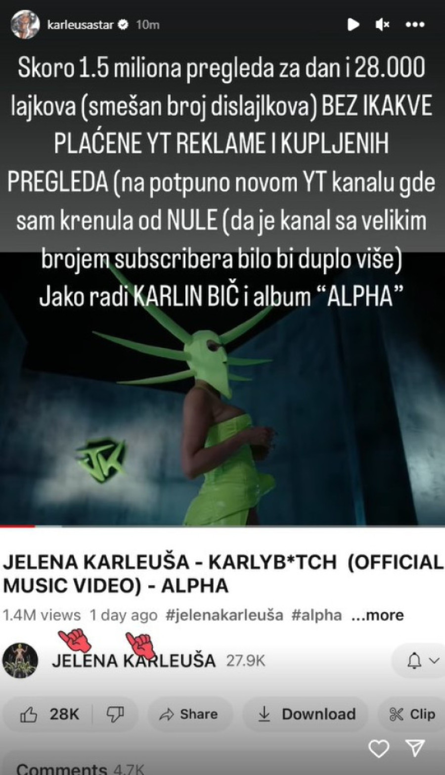 Prvo oglašavanje Karleuše posle albuma "Alfa": Jako radi Karlin bič! Isprozivala i koleginice da su jeftine! (FOTO)