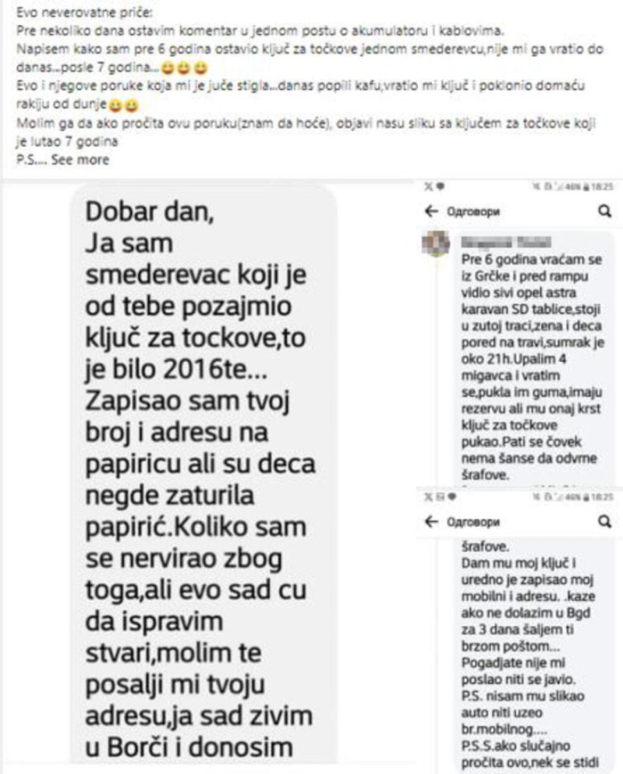 Beograđanin pre 7 godina pozajmio čoveku ključ za točak, a sada mu stigla poruka: Kada ju je otvorio nije mogao da veruje!