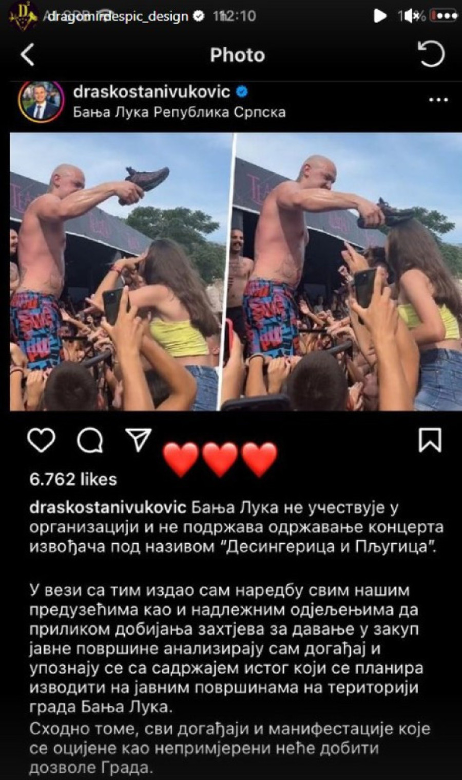 Skandalozni snimak Desingerice! Stanivuković zabranio nastup i Breskvici, reper se obrušio: Neću prestati da šijem ljude patikom