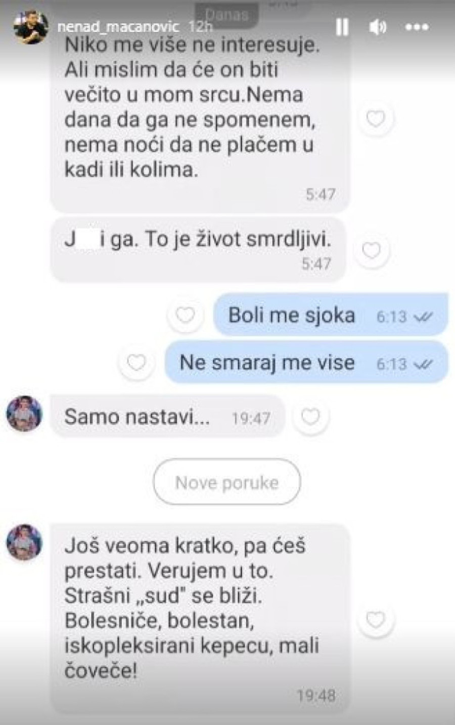 Bebica pokazao šok prepisku s Miljanom Kulić! Uvrede pljuštale kao kiša: Drama bivših ne jenjava! (FOTO)