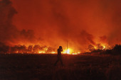 Besne požari u Grčkoj! Vatrogasci pokušavaju da obuzdaju vatrenu stihiju kako ne bi zahvatila šumu