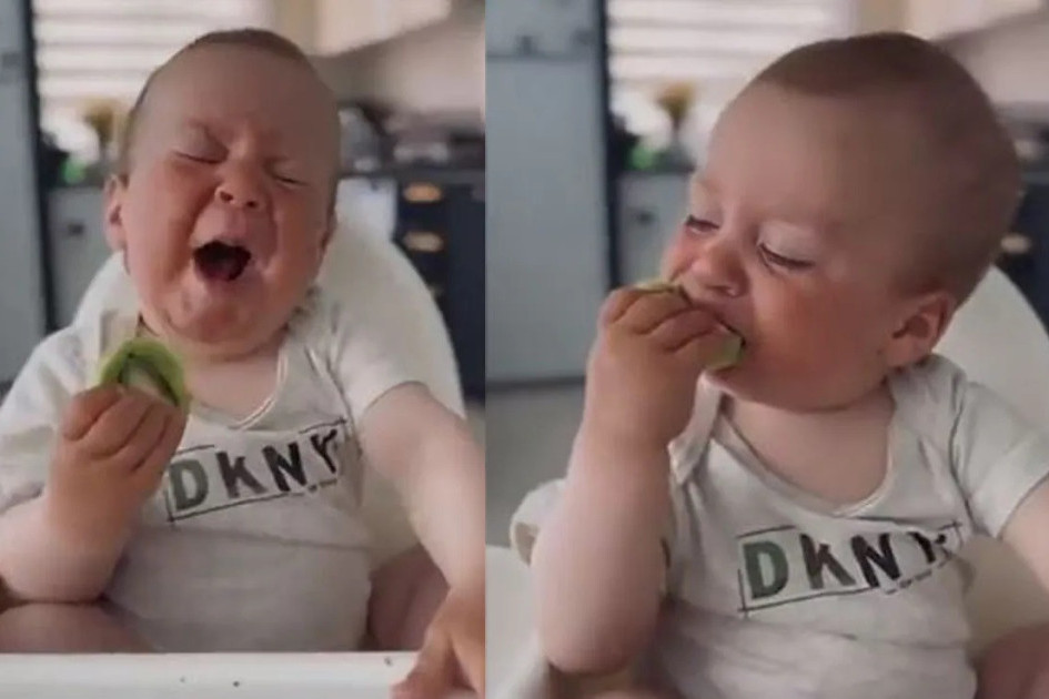 Preslatki video bebe koja prvi put proba kivi oduševio internet: Nije lako, ali nema odustajanja! (VIDEO)