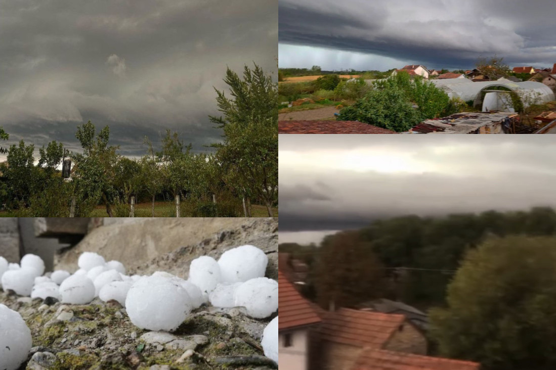 Nevreme stiglo u Srbiju! Jak grad padao na Fruškoj Gori i u Šidu, pljušti kiša u Novom Sadu, Vrbasu i Bačkom Petrovcu (FOTO)