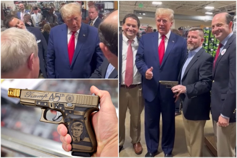Trampu pokazali pištolj sa njegovim likom: "Želim da kupim jedan!" (VIDEO)
