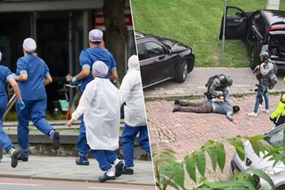 Snimak hapšenja napadača iz Roterdama! Ubio ženu i nastavnika, teško ranio devojčicu, policija ga oborila na kolena (VIDEO)