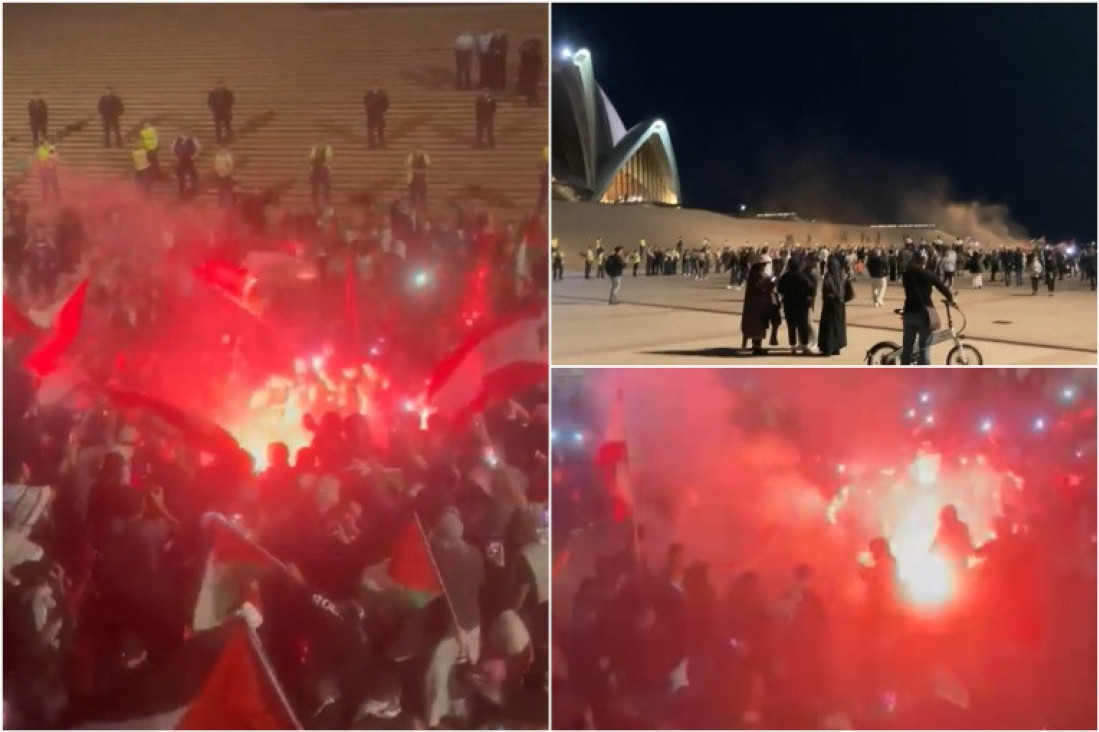 Palestinci se okupili u Sidneju, ispred čuvene Opere: Bačene baklje, spaljena izraelska zastava (VIDEO)