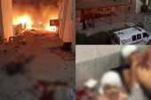 Prvi snimci napada na bolnicu u Pojasu Gaze: Vatra zahvatila operacione sale, razbijeno staklo, delovi tela razbacani po podu