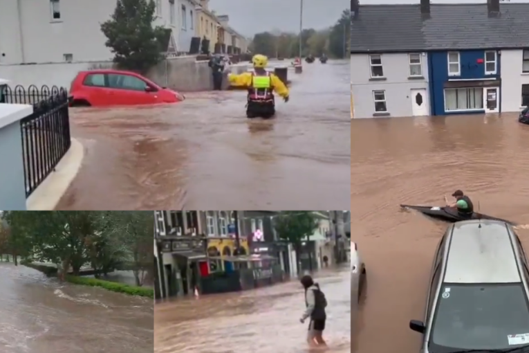 Ulice se pretvorile u reke, bujica nosila vozila: Poplave paralisale Irsku (VIDEO)