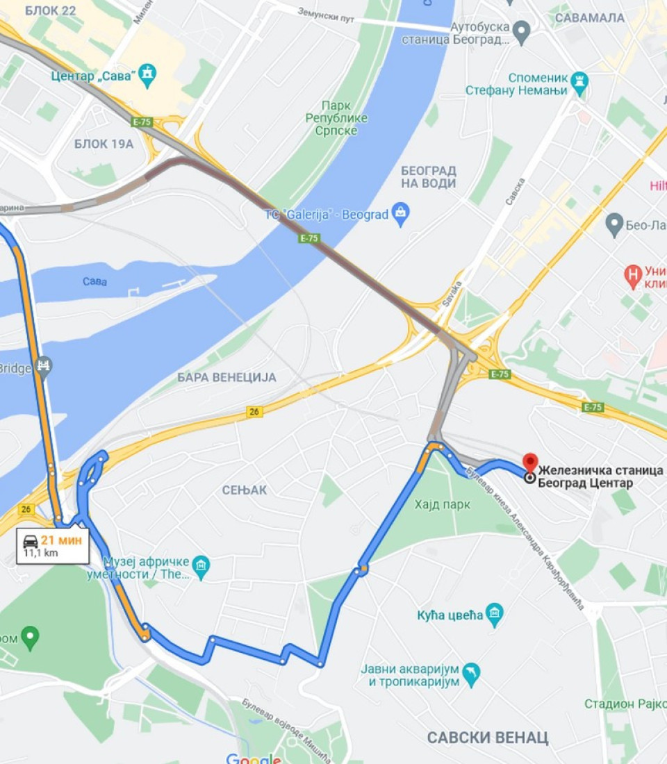 Detaljan vodič za putnike: Kako najlakše stići do nove železničke stanice "Beograd Centar" poznatije kao "Prokop"? (MAPA)