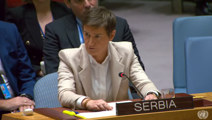 Da se zna kako stoje stvari na sednici Saveta bezbednosti UN: Ispred premijerke Brnabić piše "Srbija", a Vjose Osmani samo njeno ime