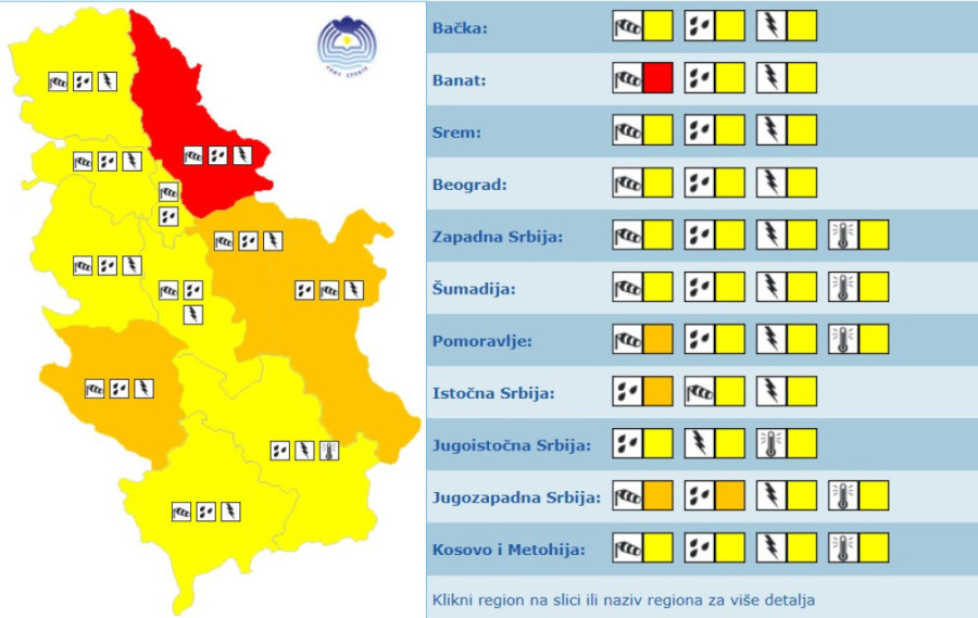 Na snazi tri meteo-alarma: Danas se pripremite za olujni vetar i pljuskove s grmljavinom