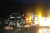 Nesreća na putu Paraćin - Zaječar: Zgužvan automobil, a oko njega šest mrtvih ovaca (FOTO)