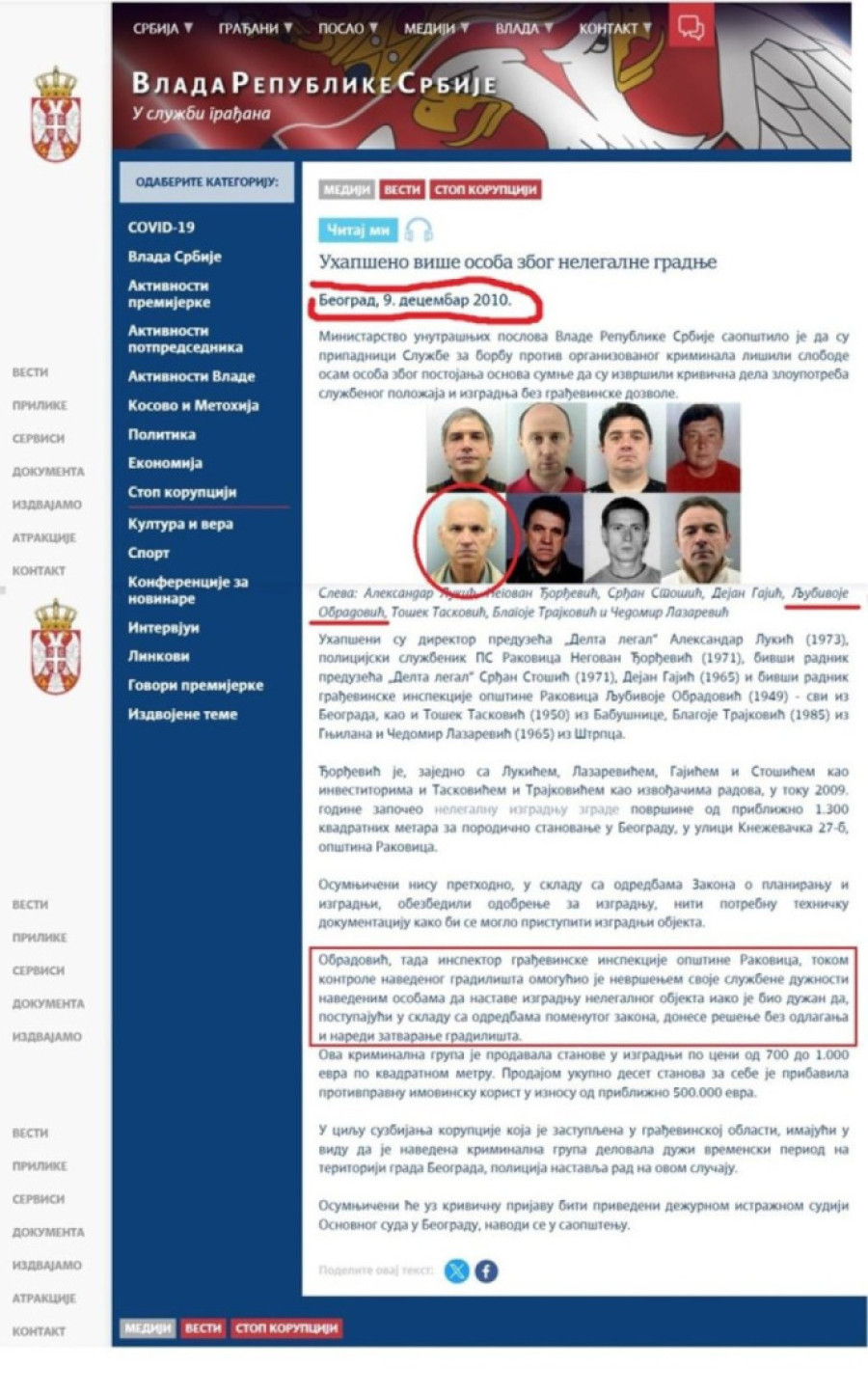 Otac Đilasovog pulena Vladimira Obradovića hapšen zbog zloupotreba i korupcije!