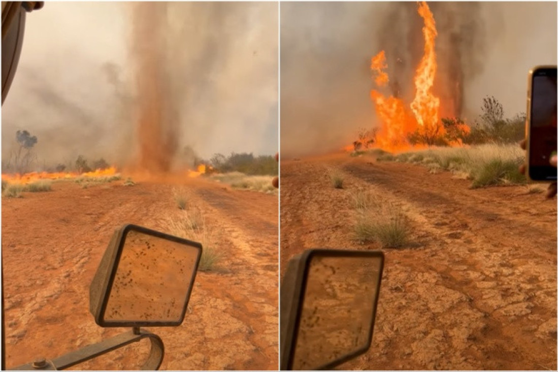 Snimljen "vatreni tornado": Farmeri se borili sa požarima, a onda ih iznenadio još gori prizor (VIDEO)