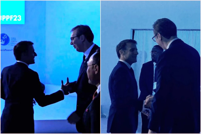 Vučić se sastao sa Makronom u Parizu: Susreti i dobri razgovori na mirovnom forumu (FOTO/VIDEO)