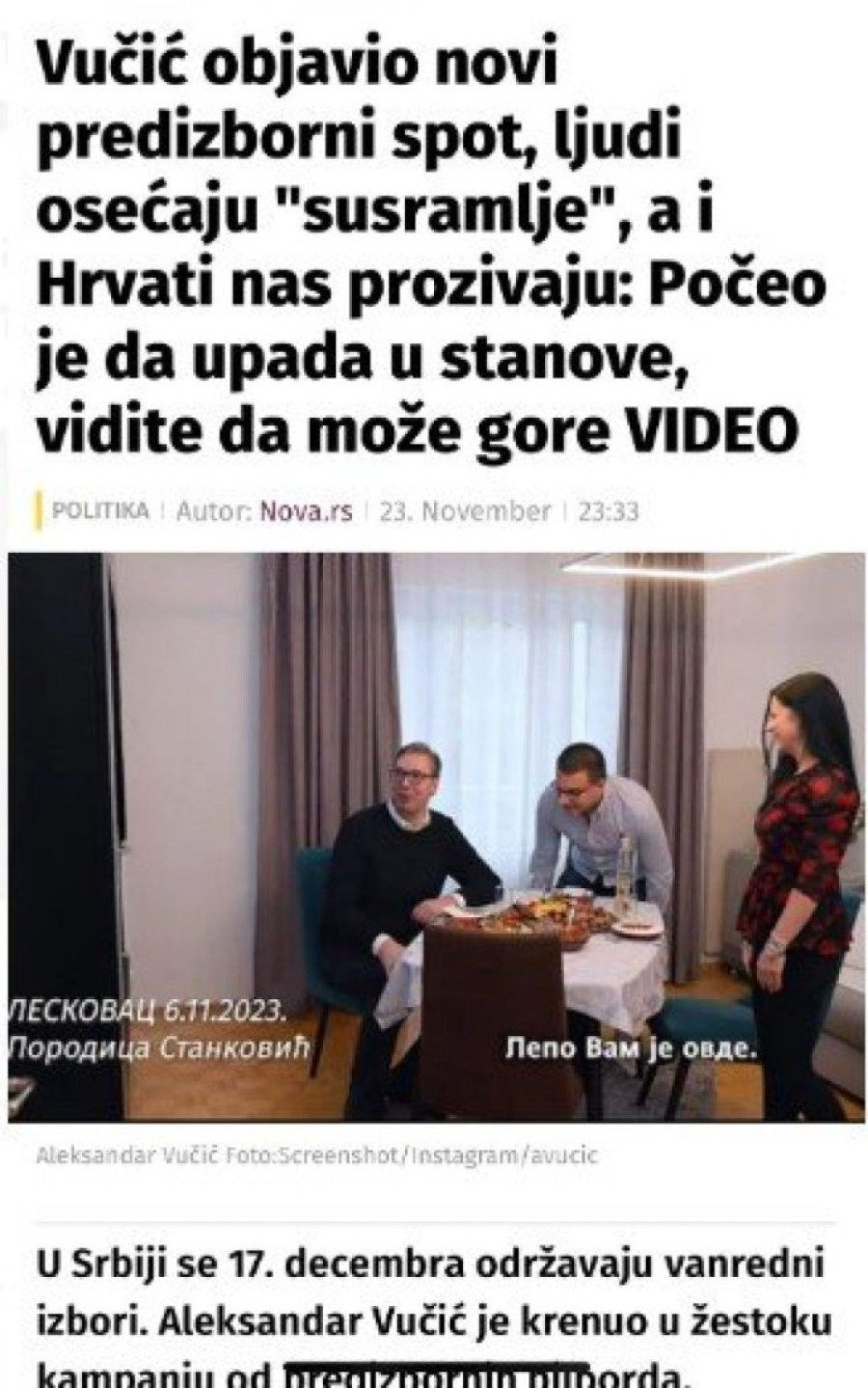 Najvažnije im je šta misle Hrvati: Tajkunska Nova S ponovo udara na Vučića