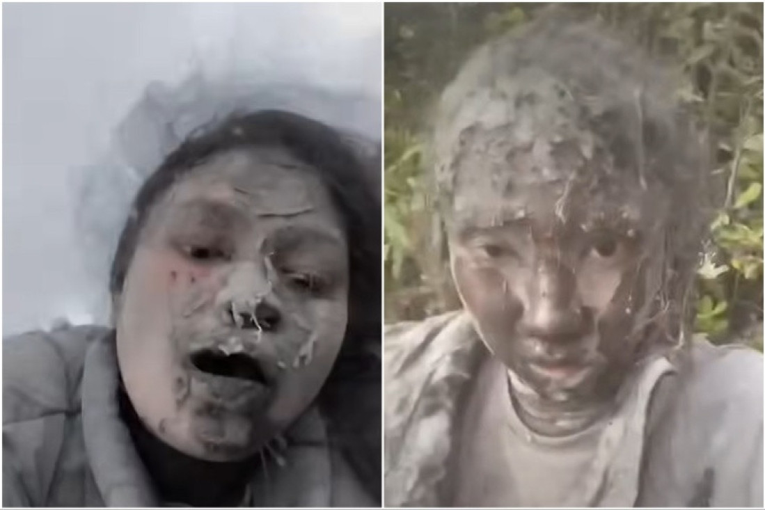 Vulkan proradio dok su planinarili: Devojke snimile užasne prizore, pepeo im prekrio lica, nisu mogle da dišu (VIDEO)