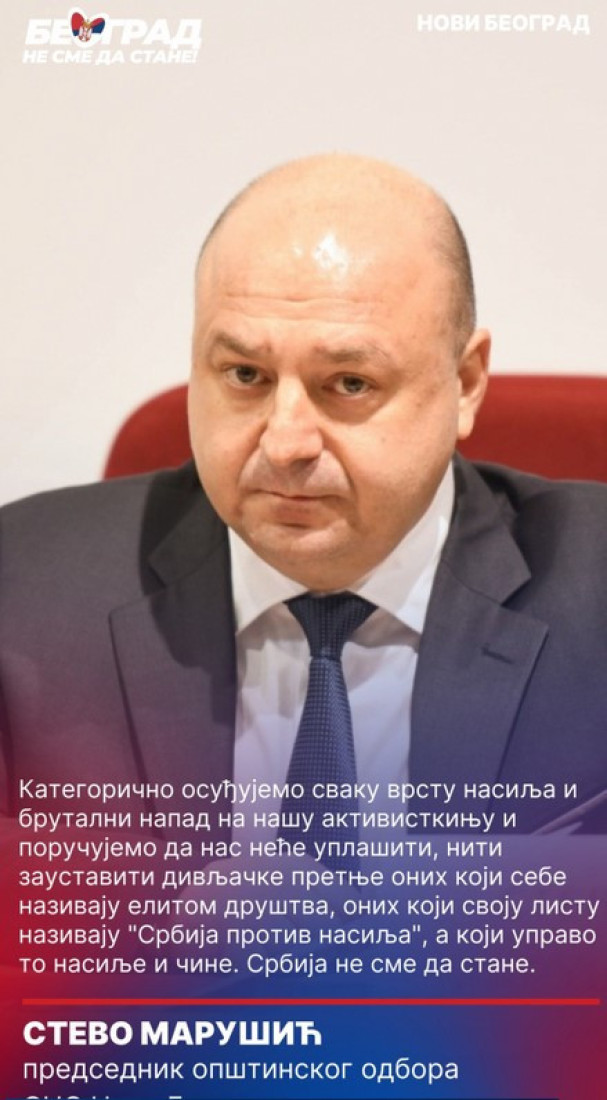 Opštinski odbor SNS Novi Beograd: Najoštrije osuđujemo napad na aktivistkinju Zoricu Milićević