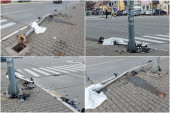 Užas na Novom Beogradu: Žena se zakucala u semafor! (FOTO)