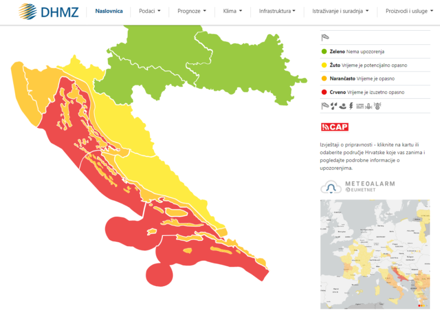 Izdato crveno upozorenje na Jadranu! Bura dostiže udare od 150 km/h, čelična konstrukcija na hotelu počela da se urušava
