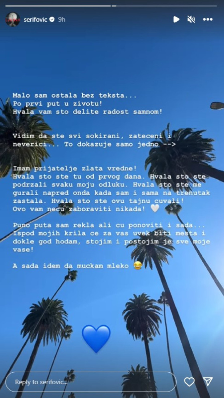 "A sad idem da mućkam mleko": Marija Šerifović ne može da sakrije radost, pa se obratila prijateljima (FOTO)