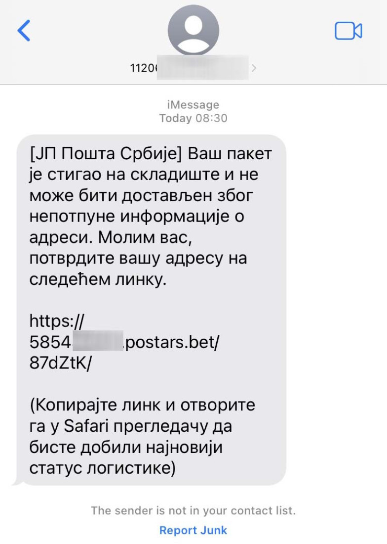Pazite se prevare: Na hiljade brojeva stigla SMS poruka - šalju u ime "Pošte", traže da kliknete da "potvrdite adresu" (FOTO)